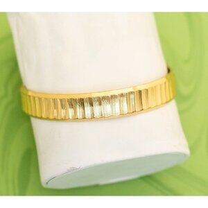 Vintage Unique Concave Gold Tone Bangle 7 3/4 inch by Monet - W18